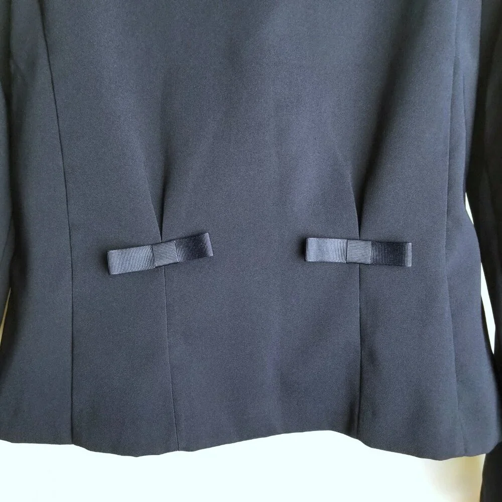 Suits Us Womens 9/10 Navy Blazer Polka Dot Skirt Suit Set Y2K Preppy
